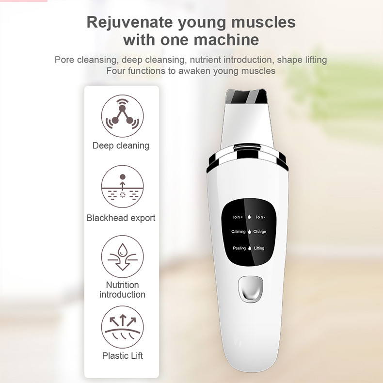 3 Modes Exfoliators Ultrasonic Skin Scrubber Spatula Waterproof
