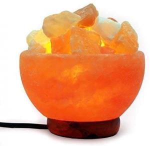 Quality Natural Crystal Chunks Wood Base Himalayan Salt Lamp Bowl wholesale