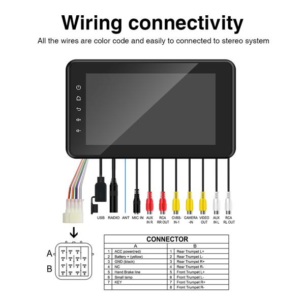8 Inch Marine Boat Stereo Waterproof IP6X With Wireless CarPlay Android Auto For Marine Golf Cart Motorcycle