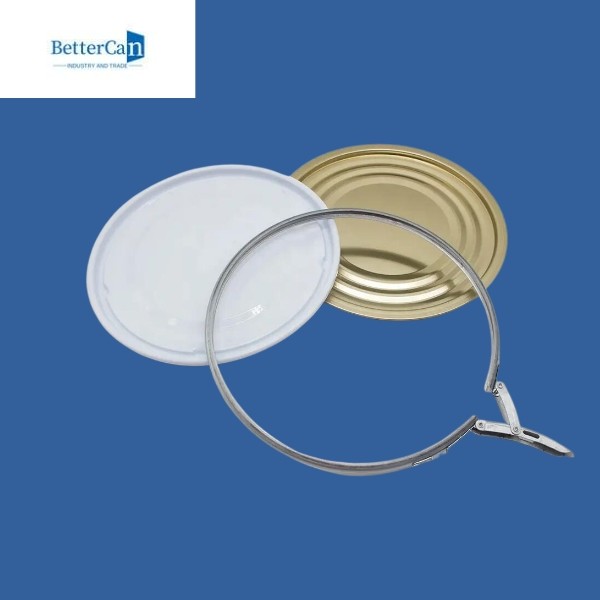 20L Round Metal Paint Bucket White Exterior With Metal Cover