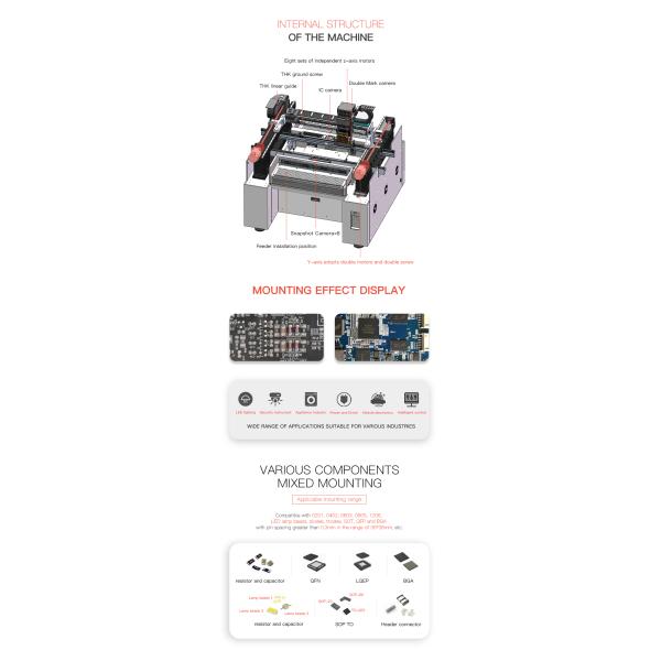 Led Robot Benchtop SMT Pick And Place PCB Machine Desktop CHM-861