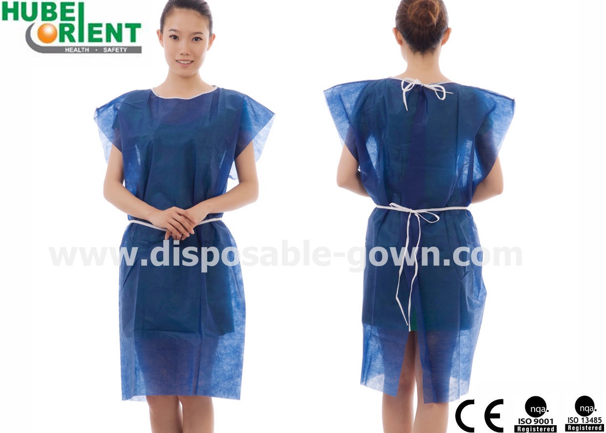Breathable Polypropylene Disposable Patient Gown 45g/m2 For Operation Room