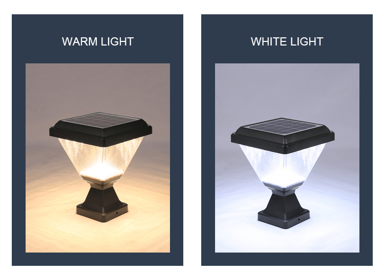 Waterproof Ip65 Solar Pillar Lamp For Outdoor Garden Decoration