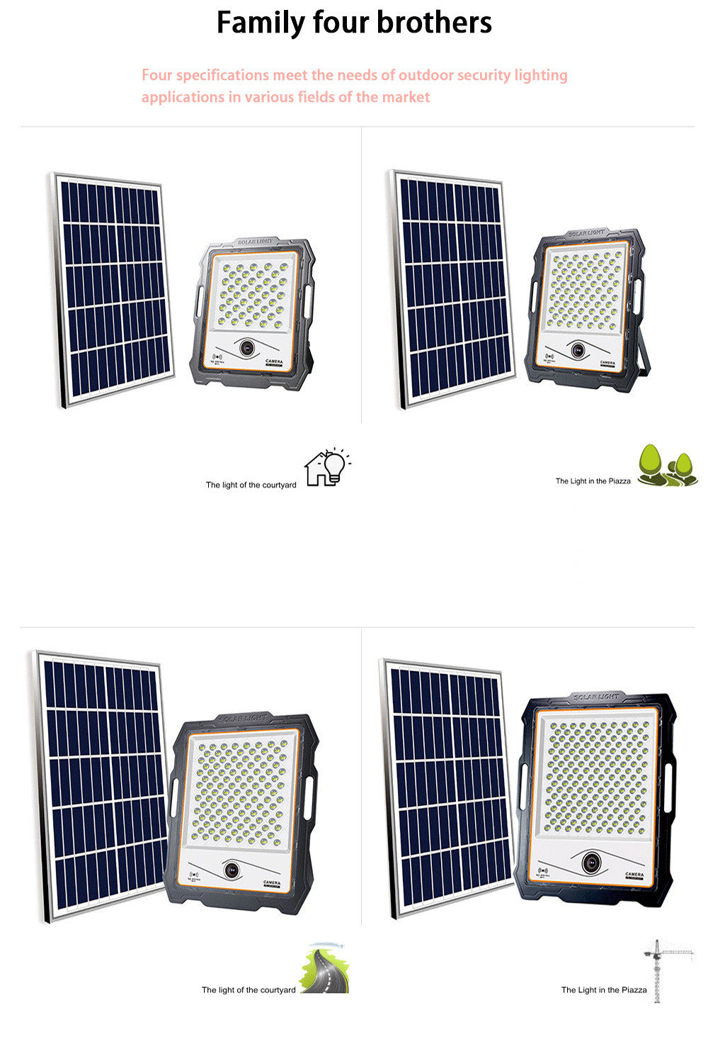 LED Solar Power Floodlight With App Control 100w 200w 300w 400w