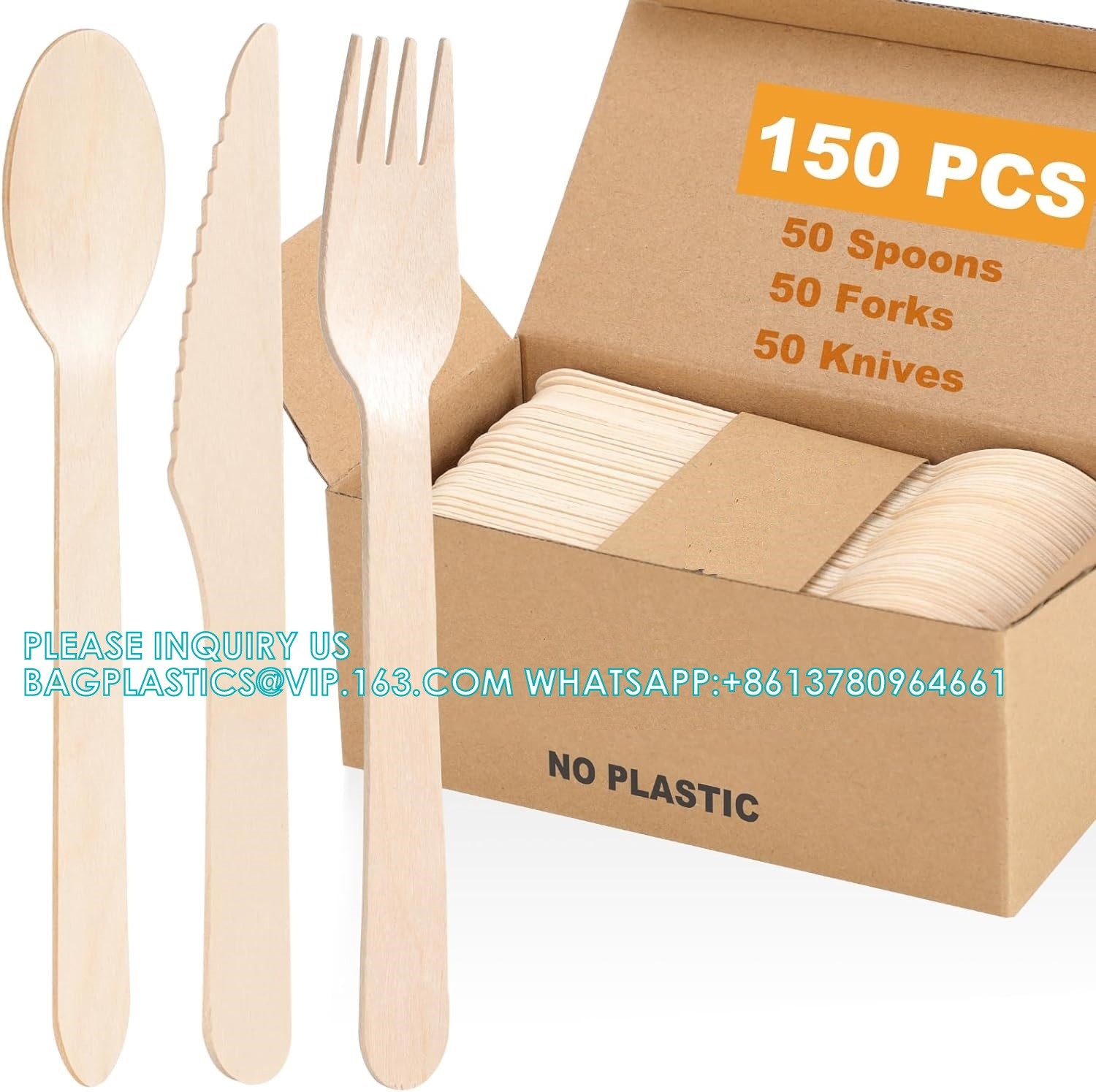 Wooden Cutlery Set - Alternative To Plastic, Eco Friendly, Biodegradable,