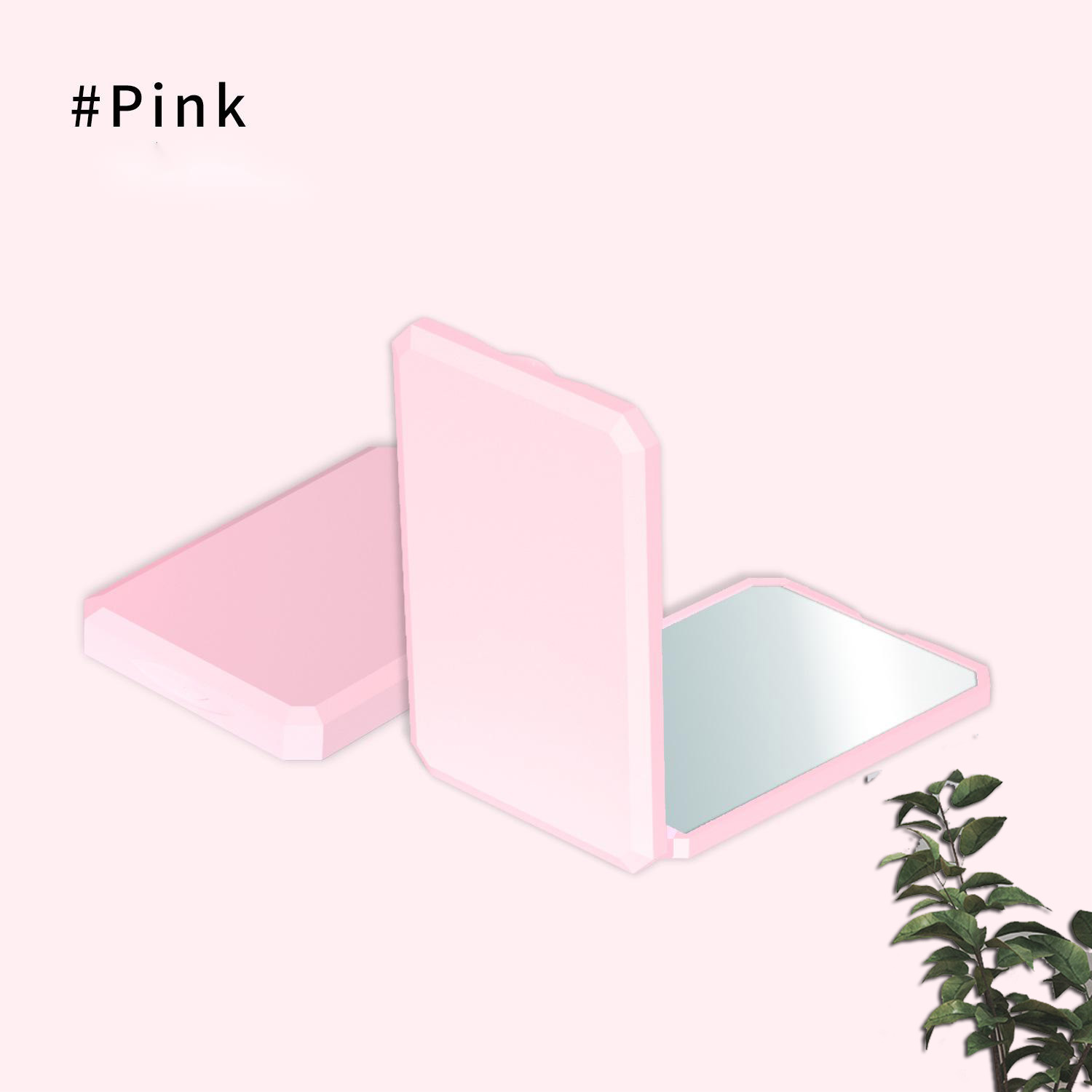 Every day Plastic Glass Mirror Foldable Makeup Travel Heart Shaped Logo Mirror