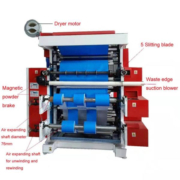 Two Colors Flexographic Printing Machine 5 - 60m/min YT2-800MT