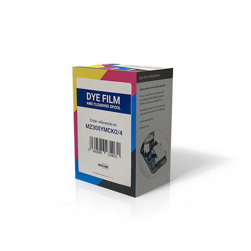 Magicard Ribbon Original Import MZ300YMCKO Dye Film And Cleaning Spool 300 prints/roll