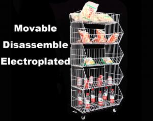 Movable Wire Mesh Stacking Baskets With Adjustable Layer L1200 *D670 *H1800mm