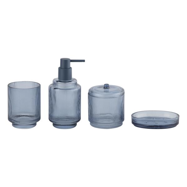 Sustainable Blue Glass Bathroom Accessories Vertical Stripe Glass Toothbrush