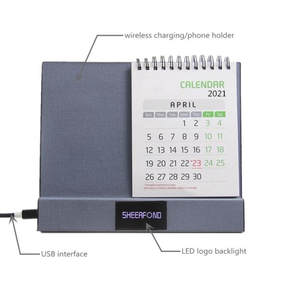 Personalised Desk Wireless Charging Calendar Ultraportable Nontoxic