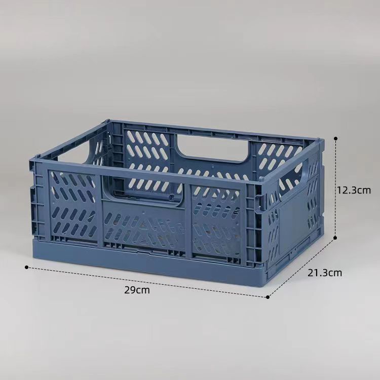 PP Collapsible Storage Crate for Home Kitchen Foldable Plastic Crate on Office Desk