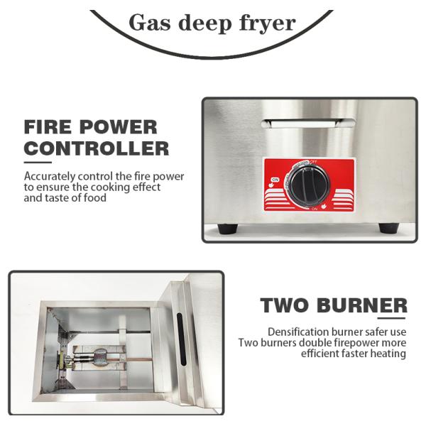 Stainless Steel Temperature Mini Electric Gas Deep Fryer for Commercial Restaurant
