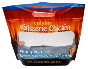 China Resealable Grease Proof Bags, Grilled Chicken Bag, Stand Up Roasted  Packaging, Hot Roast Pouch Anti Fog on sale