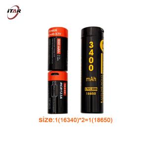 China USB Charging Li Ion Rechargeable Batteries 16340 650mAh 3.6V on sale