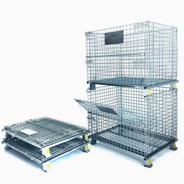 Stackable Steel Container Basket for Heavy Duty Use and Organization