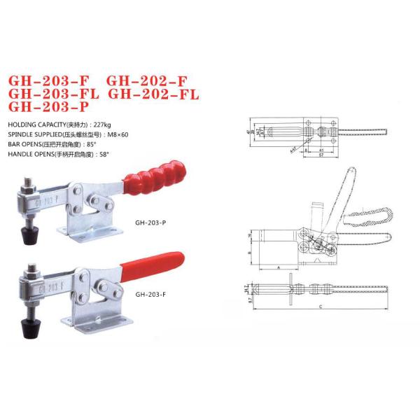 Adjustable Toggle Clamp 203F Holding Capacity 227kgs U Bar Design Power Saving