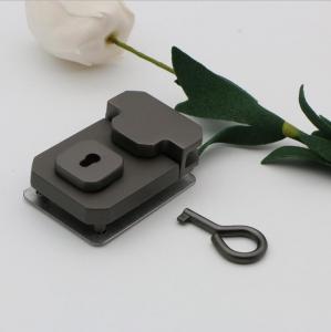 China Luggage hardware accessories gunmetal color metal square plug lock for wooden box on sale
