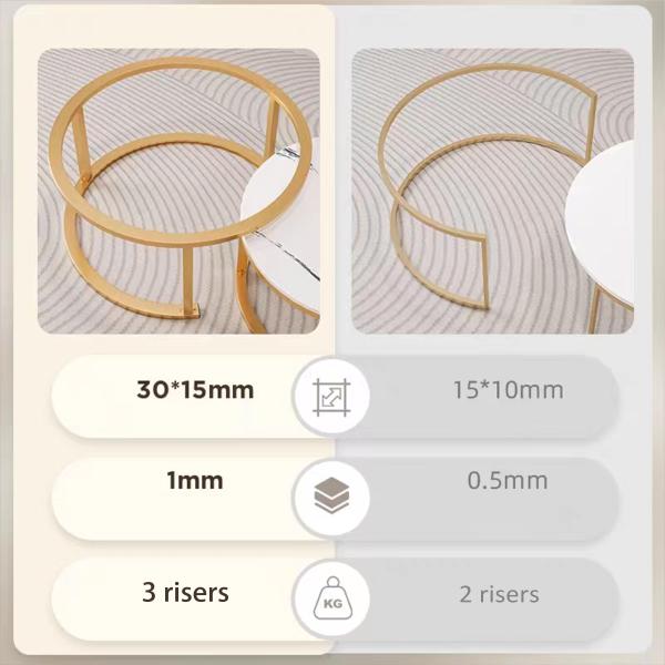 Multipurpose Coffee Cafe Tables , Round Marble Nesting Tables