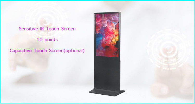 Infrared Touch Digital Floor Standing LCD Advertising Player For Bookshop