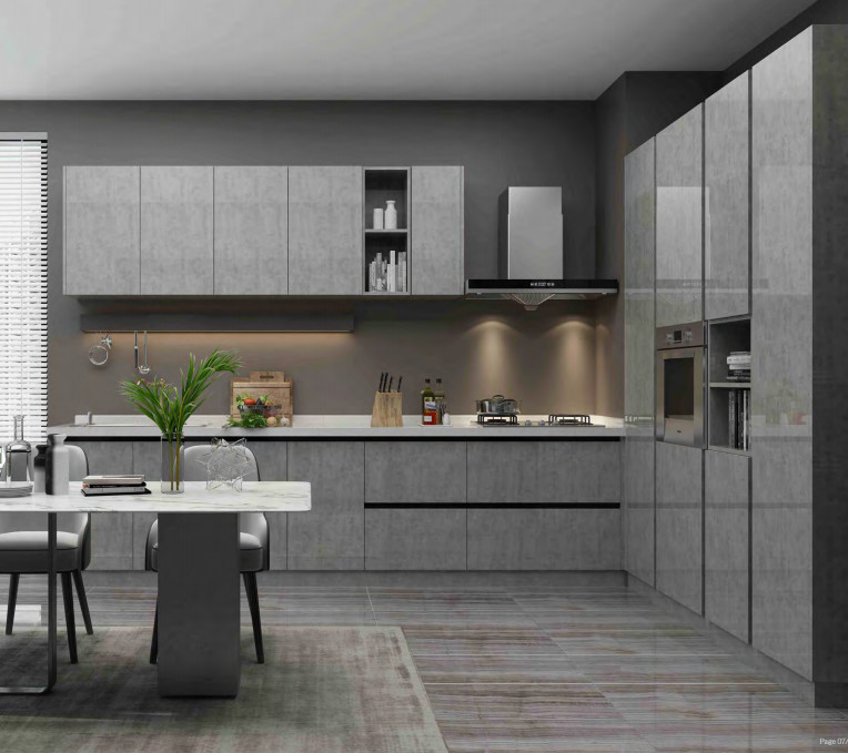 Customize Modern Modular Kitchen cabinets with Sink tap and Upper cabinets