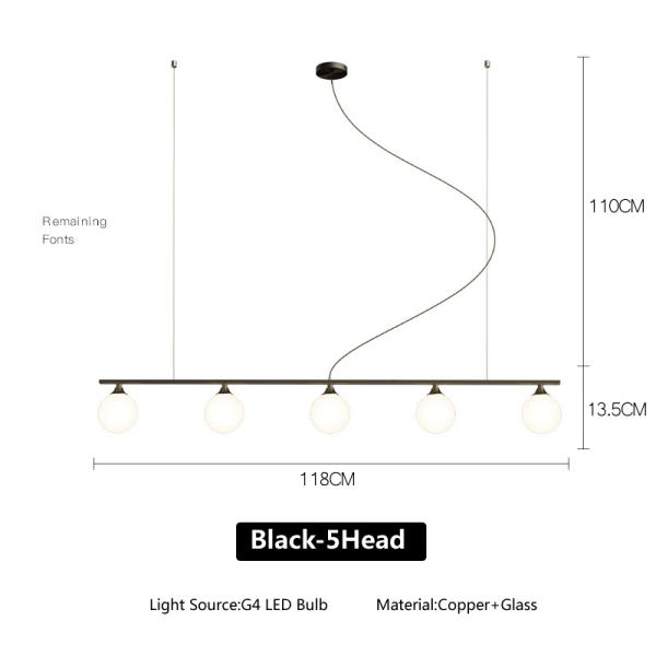 LED black pendant light Vintage glass ball lamp Horizontal Type Pendant Lamp(WH-MI-282)