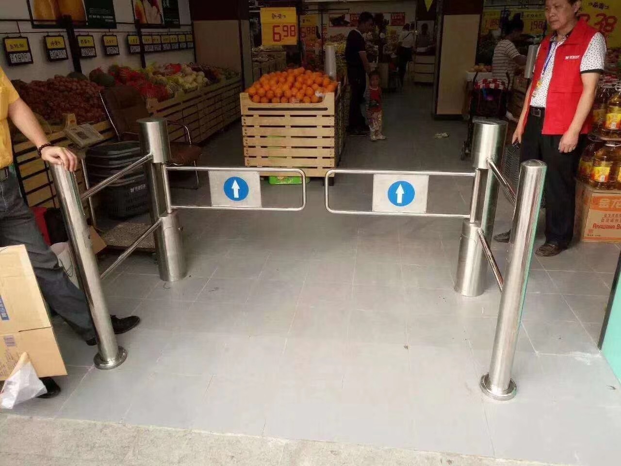 Automatic Outdoor Handicapped AISI 304 Supermarket Swing Gate Bi Directional