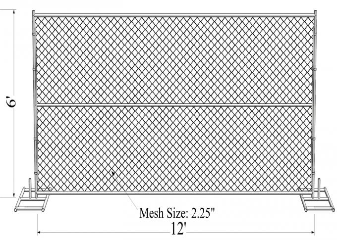 8'X14' temporary construction fence mesh 2½"x2½"(63mmx63mm) and tube 1¼"(32mm) 1⅜"(35mm) 1½"(38mm) wall thick 17ga