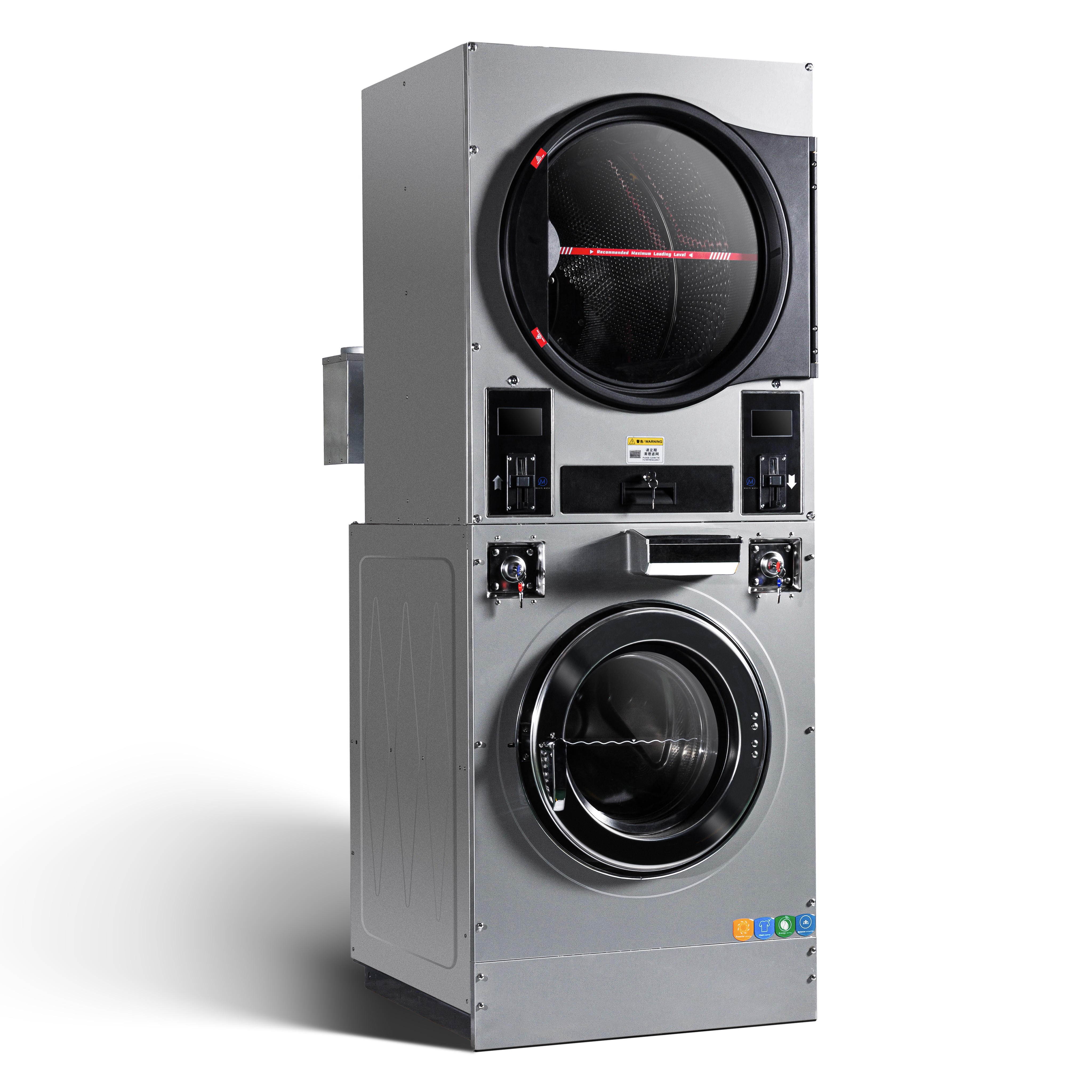 22kg Laundromat Stacked Washer and Dryer Industrial Laundry Wash Machines Double Washer Dryer for Hotel University