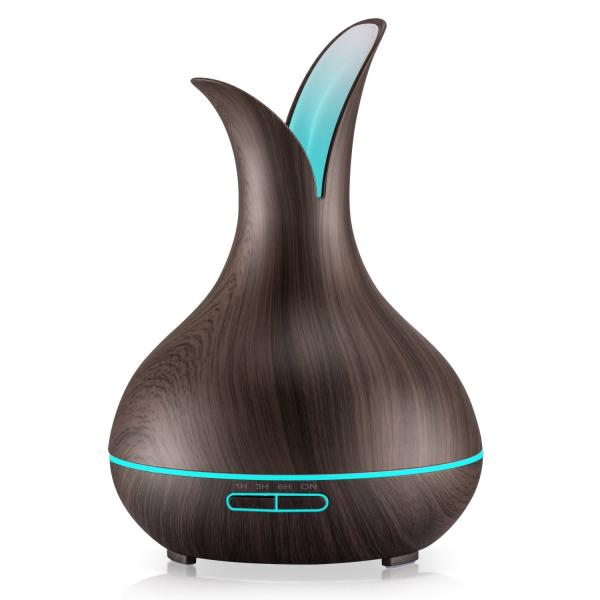 Elegant Vase Shaped 400ml Wood Grain Aromat Diffuser