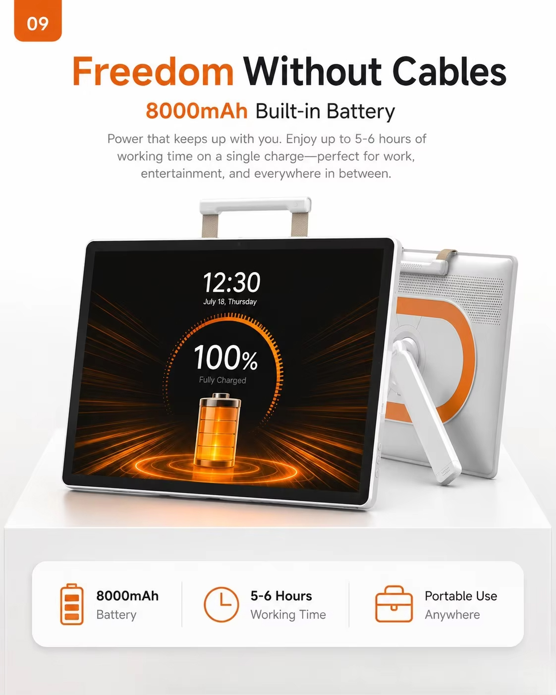 Kinstone New Arrival 24 inch desktop portable touch tablet Android mobile TV