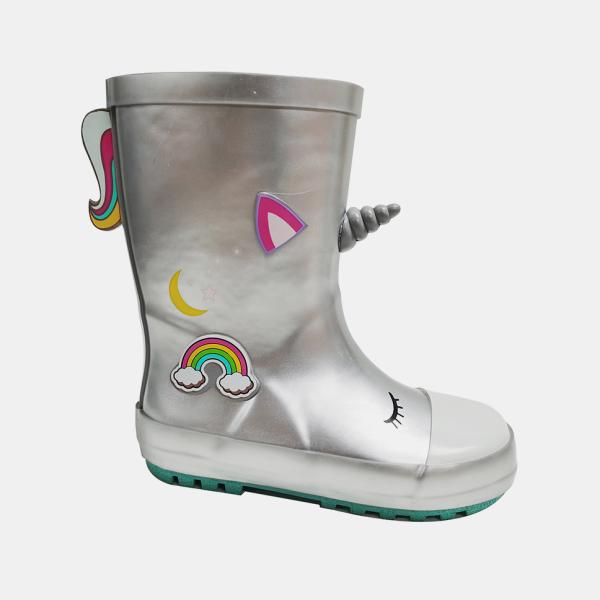 Lightweight Waterproof 3D Unicorn Rainbow Boots