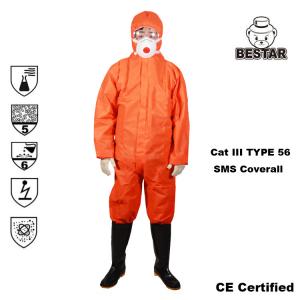 China Asbestos Removal Type 56 SMS Coverall Breathable Anti-static SMS coverall on sale