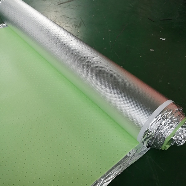 2mm IXPE Foam Underlay With Holes With Silver Aluminum Film For Heating System