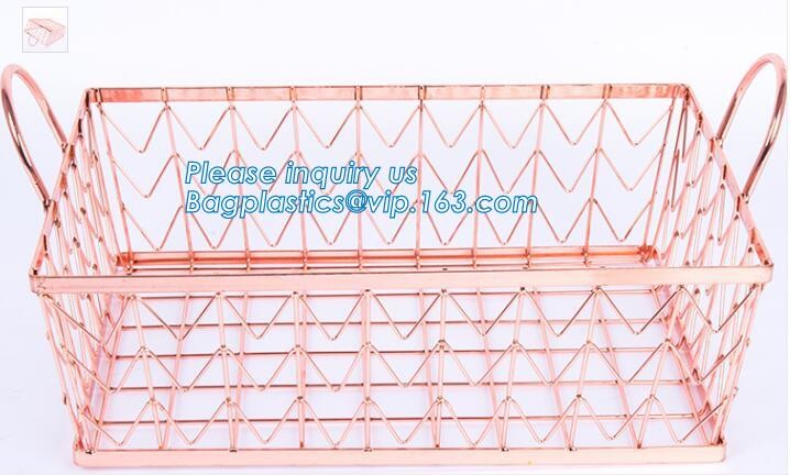 decorative laundry metal wire material storage basket, Vintage Metal Chicken Wire Removable Fabric Hanging Storage Baske