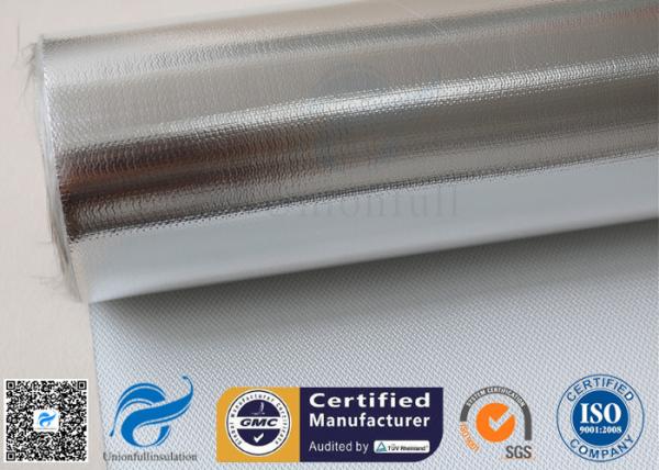 Cheap Silver Coated Fabric 430G 0.43MM Twill Aluminium Foil Fiberglass Pipe Insulation for sale