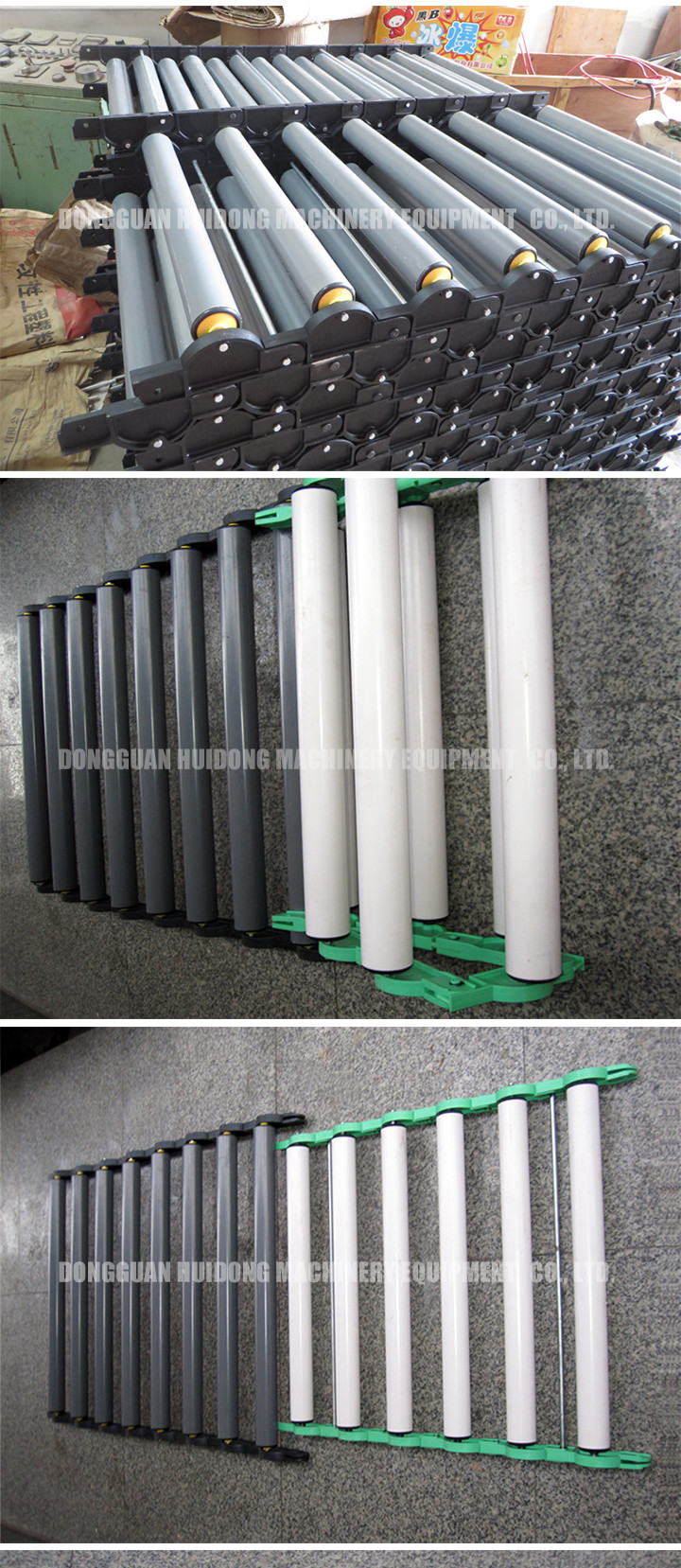 Industrial Adjustable Roller Conveyor Custom Size With High Toughness