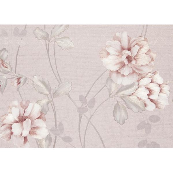 Purple Rustic Floral Patterned Wallpaper For Living Rooms , Home Decorating Wallpaper