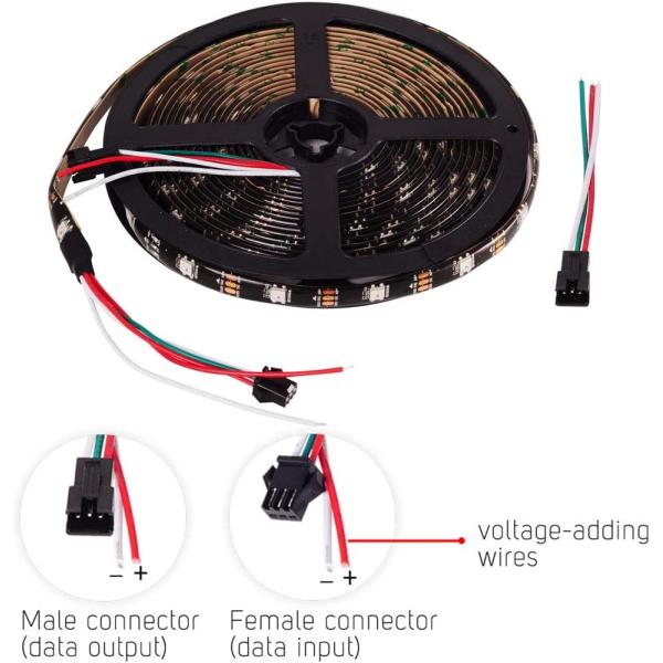 DC 12V Addressable Smart 3Leds Controllable 5050 RGB WS2812B WS2811 24V 30leds Pixel Rgbic LED Strip Light