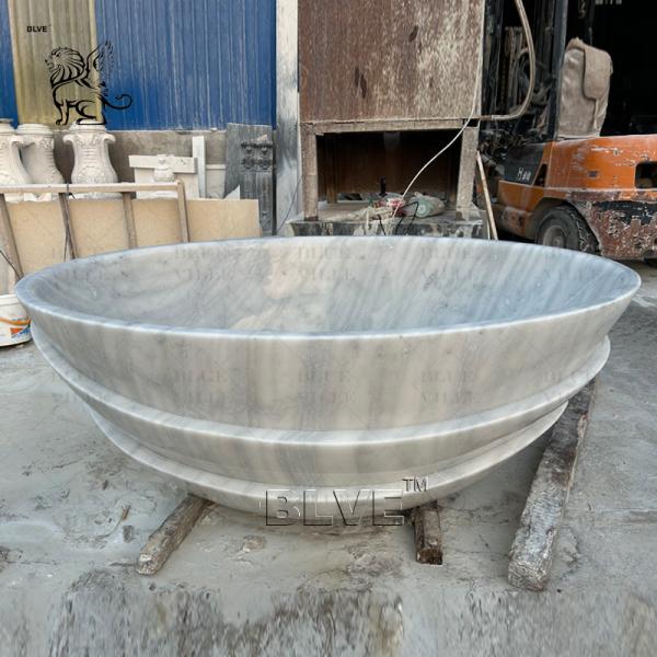 White Oval Marble Bathtub Natural Stone Bathroom Bath Freestanding European