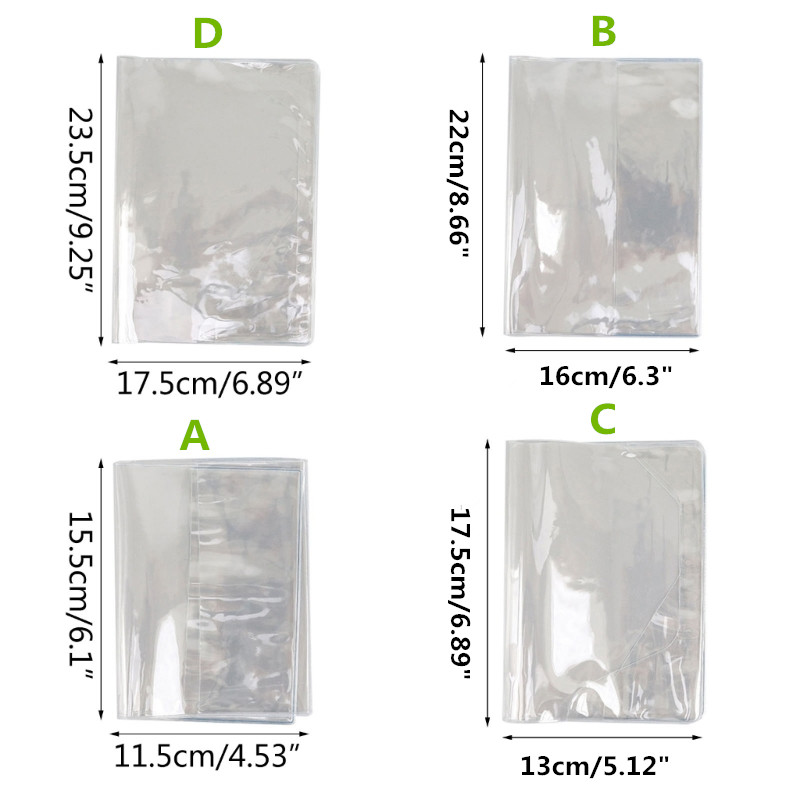 PVC Transparent A6/A5 Book Protective Sleeve Waterproof for Planner Binder Scrapbook