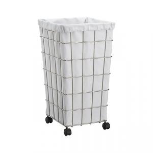 Quality Heavy Gauge Steel Lined Wire Laundry Basket Hamper with Wheels , Wire Bath Accessories wholesale
