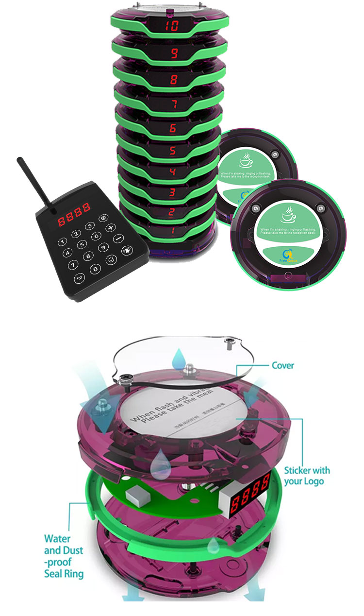 waterproof wireless restaurant food ready guest paging system