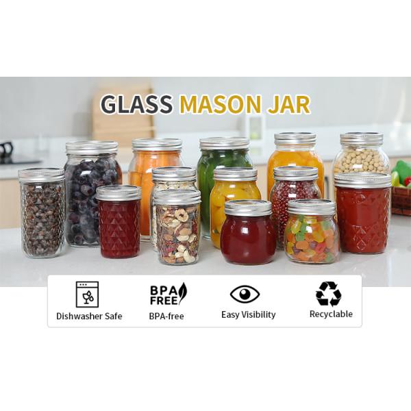 Wholesale Price 8oz 12oz 16oz Round Glass Mason Jar with Gold Lids