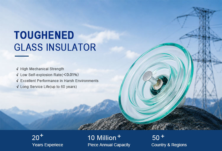 U120B Toughened Glass Suspension Insulator for Power Transmission