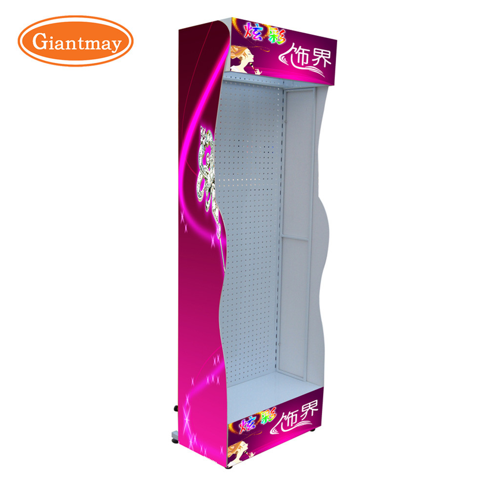 Metal Pegboard Rack with LED Light Retail Store Display