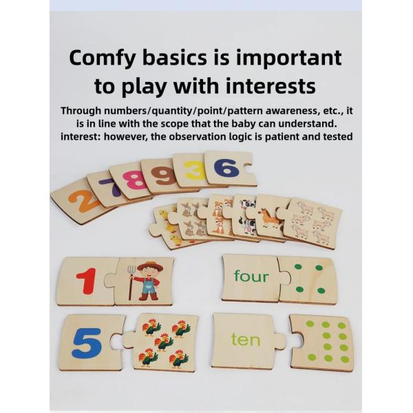 Wooden Counting Board Math Manipulatives Number Counting Toys for Kindergarten Learning Montessori Educational Toys