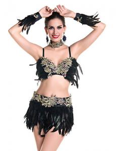 China Heavy Lace Over Sexy Night Club Dresses Rhinestones Delights Feather Costumes For Dancing on sale