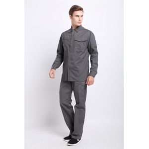 Flap Suit Anti Static Fabric Gray Jacket Work Clothes