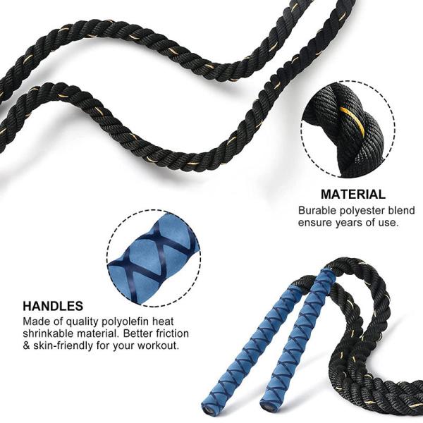 Fitness Jump Rope Upgrade Weight-Bearing Jump Rope Polyester Nylon Thick Rope Enhanced Physical Fitness Training